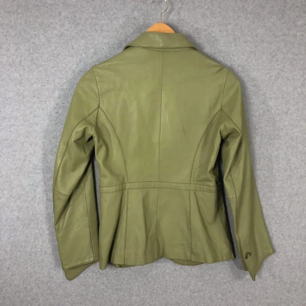 Vintage Y2K Wilsons Leather Green Leather Jacket Size Small - Picture 7 of 10